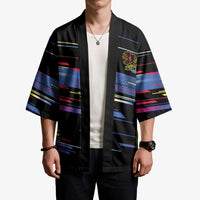 Caribbean Cricket Custom Antigua and Barbuda Kimono Abstract Geometric Pattern