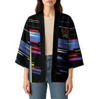 Caribbean Cricket Custom Antigua and Barbuda Kimono Abstract Geometric Pattern