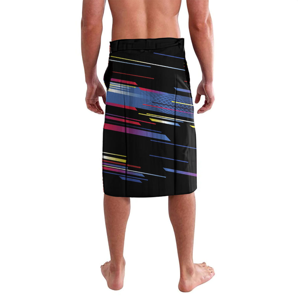 Caribbean Cricket Custom Antigua and Barbuda Lavalava Abstract Geometric Pattern