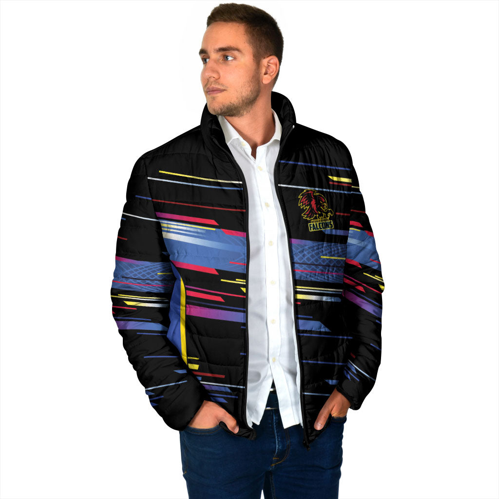 Caribbean Cricket Custom Antigua and Barbuda Padded Jacket Abstract Geometric Pattern
