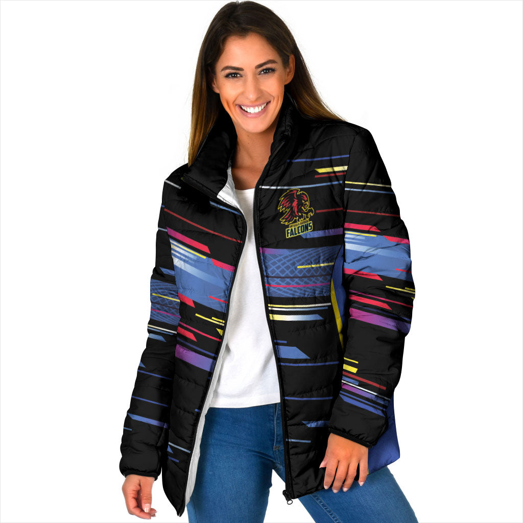 Caribbean Cricket Custom Antigua and Barbuda Padded Jacket Abstract Geometric Pattern