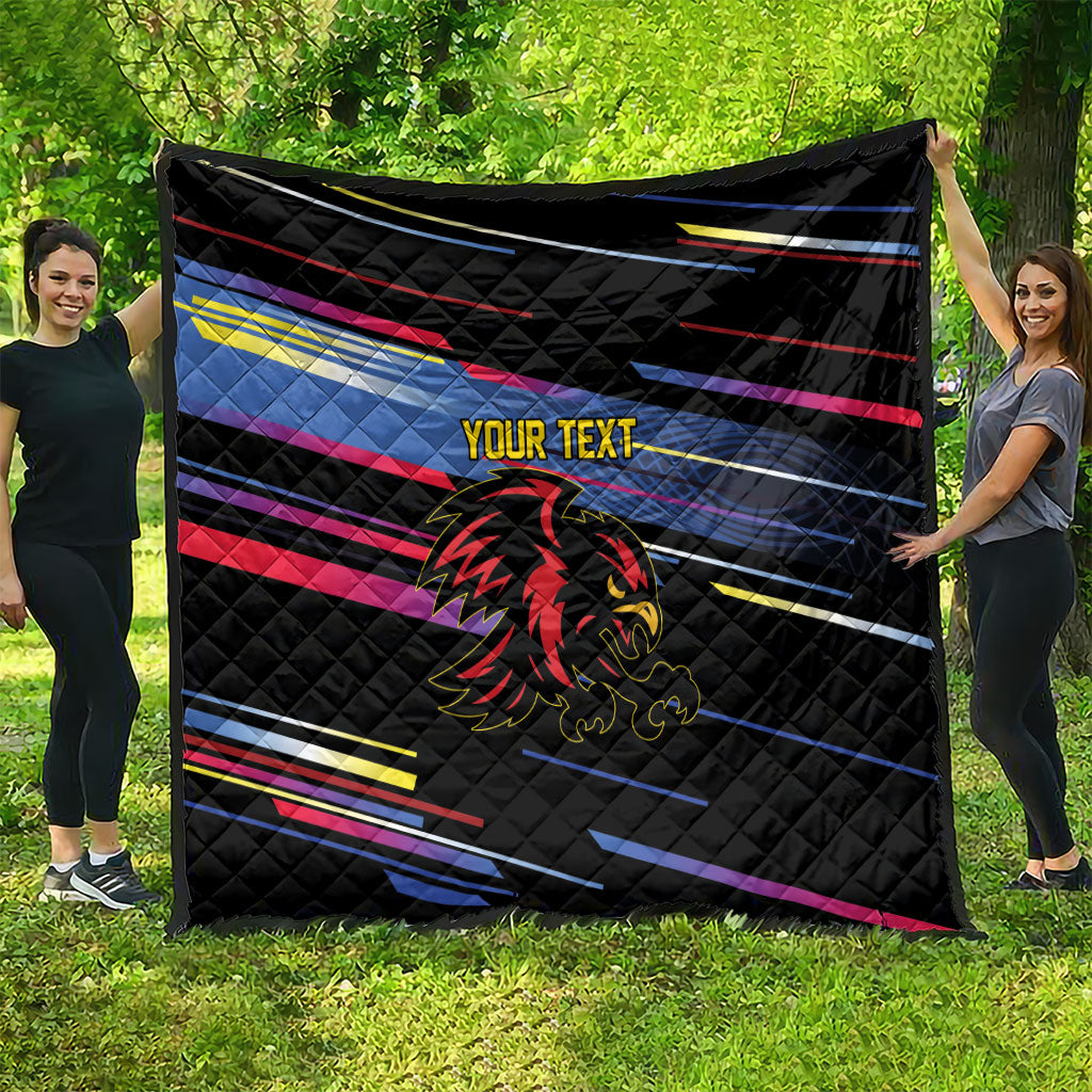 Caribbean Cricket Custom Antigua and Barbuda Quilt Abstract Geometric Pattern