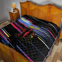 Caribbean Cricket Custom Antigua and Barbuda Quilt Abstract Geometric Pattern
