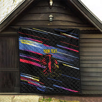 Caribbean Cricket Custom Antigua and Barbuda Quilt Abstract Geometric Pattern