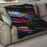 Caribbean Cricket Custom Antigua and Barbuda Quilt Abstract Geometric Pattern