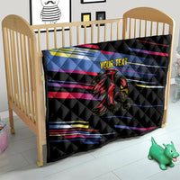 Caribbean Cricket Custom Antigua and Barbuda Quilt Abstract Geometric Pattern