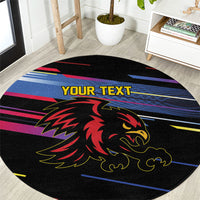 Caribbean Cricket Custom Antigua and Barbuda Round Carpet Abstract Geometric Pattern
