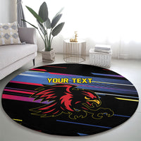 Caribbean Cricket Custom Antigua and Barbuda Round Carpet Abstract Geometric Pattern