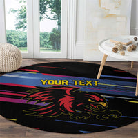 Caribbean Cricket Custom Antigua and Barbuda Round Carpet Abstract Geometric Pattern