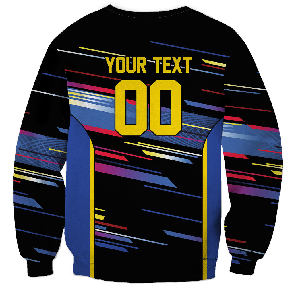 Caribbean Cricket Custom Antigua and Barbuda Sweatshirt Abstract Geometric Pattern
