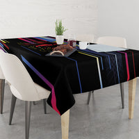 Caribbean Cricket Custom Antigua and Barbuda Tablecloth Abstract Geometric Pattern