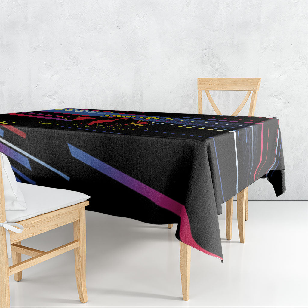 Caribbean Cricket Custom Antigua and Barbuda Tablecloth Abstract Geometric Pattern