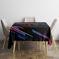 Caribbean Cricket Custom Antigua and Barbuda Tablecloth Abstract Geometric Pattern
