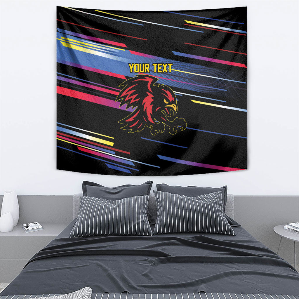 Caribbean Cricket Custom Antigua and Barbuda Tapestry Abstract Geometric Pattern