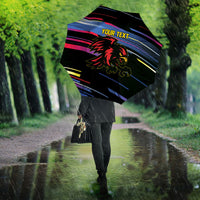 Caribbean Cricket Custom Antigua and Barbuda Umbrella Abstract Geometric Pattern