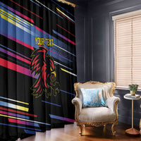 Caribbean Cricket Custom Antigua and Barbuda Window Curtain Abstract Geometric Pattern