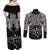 New Zealand Rugby Couples Matching Off Shoulder Maxi Dress and Long Sleeve Button Shirt Black Haka Dance With NZ Champions History LT9 - Wonder Print Shop