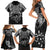 New Zealand Rugby Family Matching Short Sleeve Bodycon Dress and Hawaiian Shirt Black Haka Dance With NZ Champions History - Wonder Print Shop