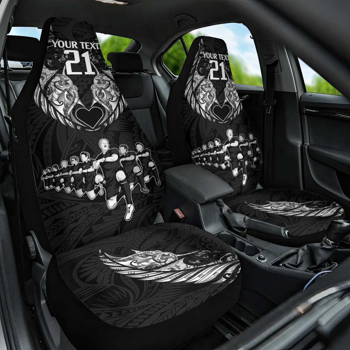 Custom New Zealand Rugby Car Seat Cover Black Haka Dance With NZ Champions History LT9 - Wonder Print Shop