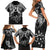 Custom New Zealand Rugby Family Matching Short Sleeve Bodycon Dress and Hawaiian Shirt Black Haka Dance With NZ Champions History - Wonder Print Shop