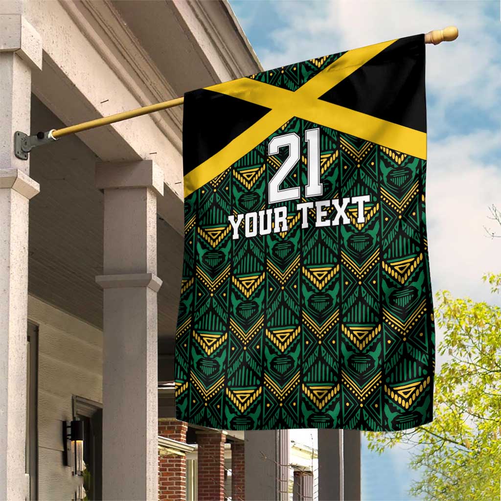 Jamaica Football Custom Garden Flag Black Ethnic Motifs