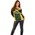 Jamaica Football Custom Off Shoulder Sweater Black Ethnic Motifs