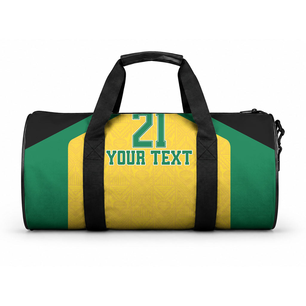 Afro-Jamaicans Football Custom Duffle Bag Gold Ethnic Motifs