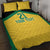 Jamaica Football Custom Quilt Bed Set Gold Ethnic Motifs - Wonder Print Shop