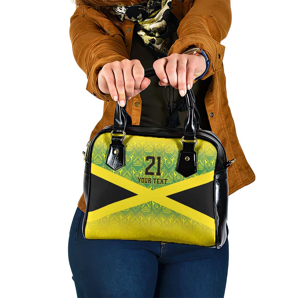 Custom Jamaica Reggae Boyz Shoulder Handbag With Traditional Pattern