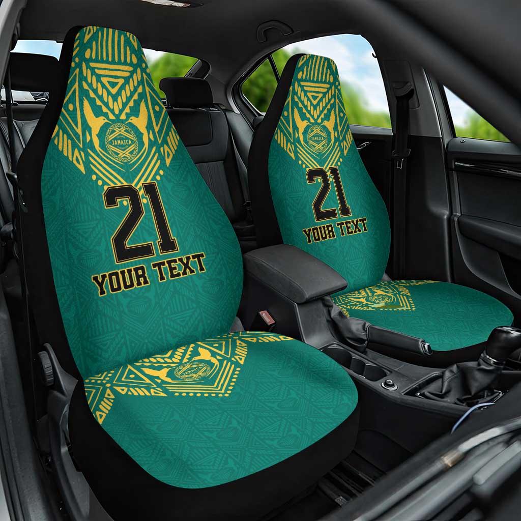 Jamaica Tribal Custom Football Car Seat Cover Green Style