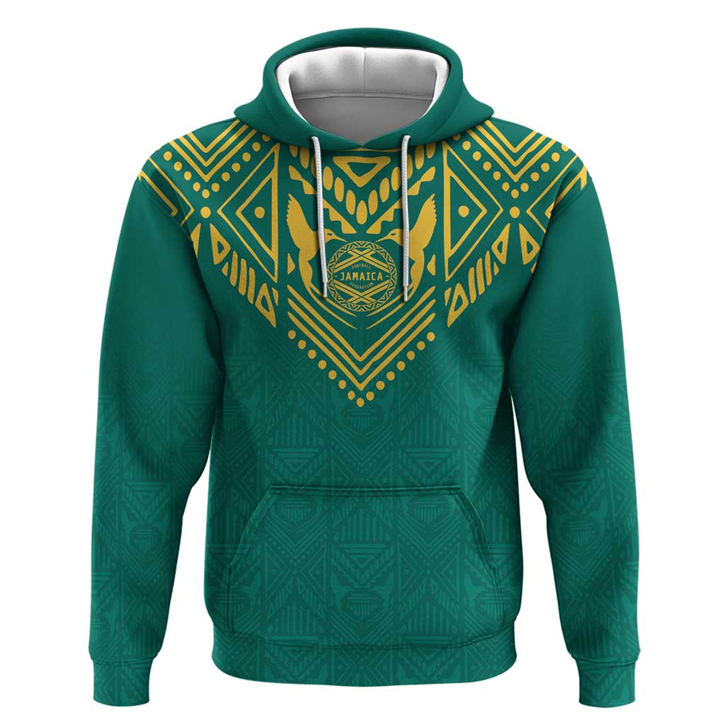 Jamaica Tribal Custom Football Hoodie Green Style - Wonder Print Shop