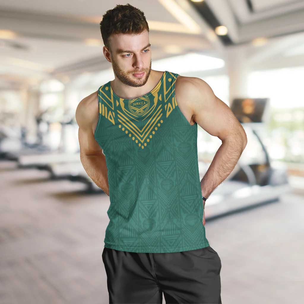 Jamaica Tribal Custom Football Men Tank Top Green Style