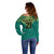 Jamaica Tribal Custom Football Off Shoulder Sweater Green Style