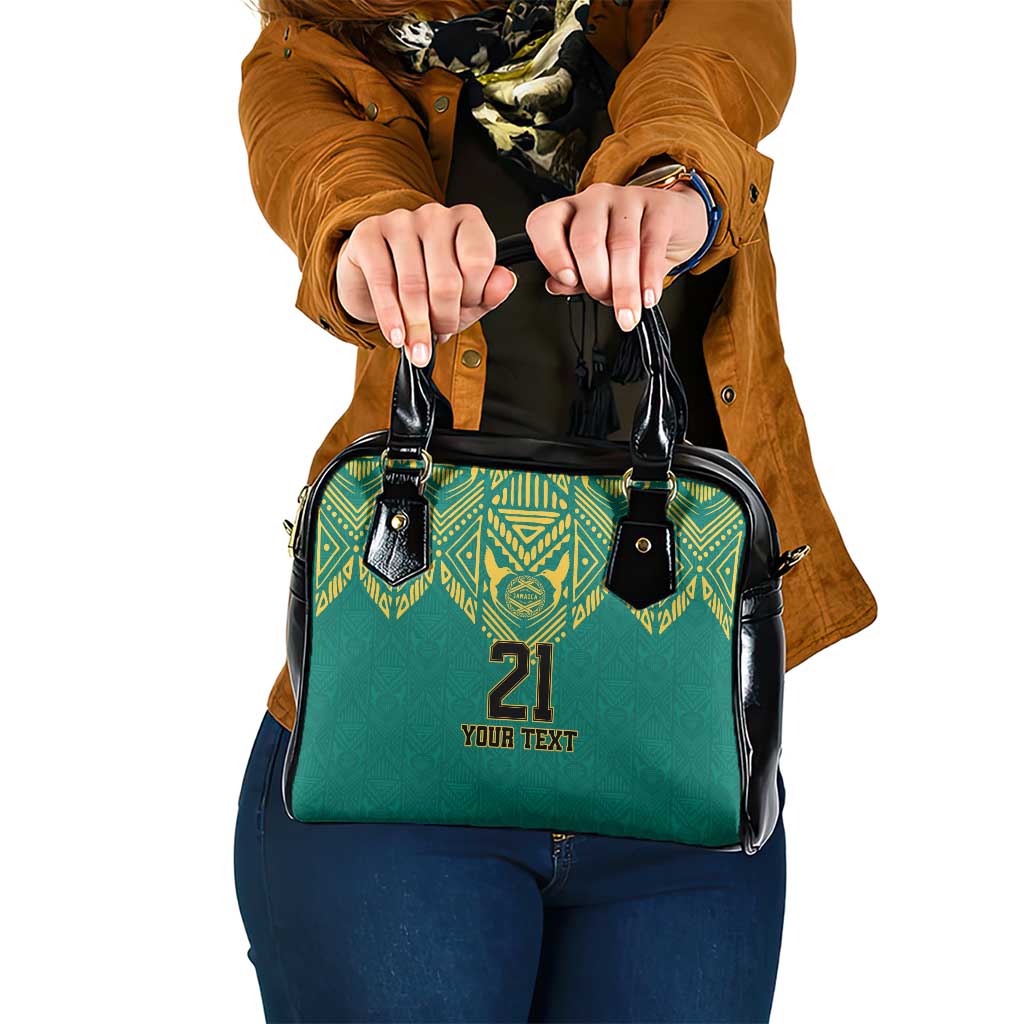 Jamaica Tribal Custom Football Shoulder Handbag Green Style