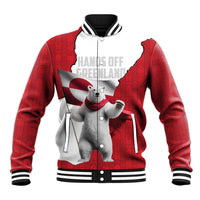 Hands Off Greenland Personalized Baseball Jacket Poland Bear with Flag