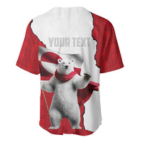 Hands Off Greenland Personalized Baseball Jersey Poland Bear with Flag