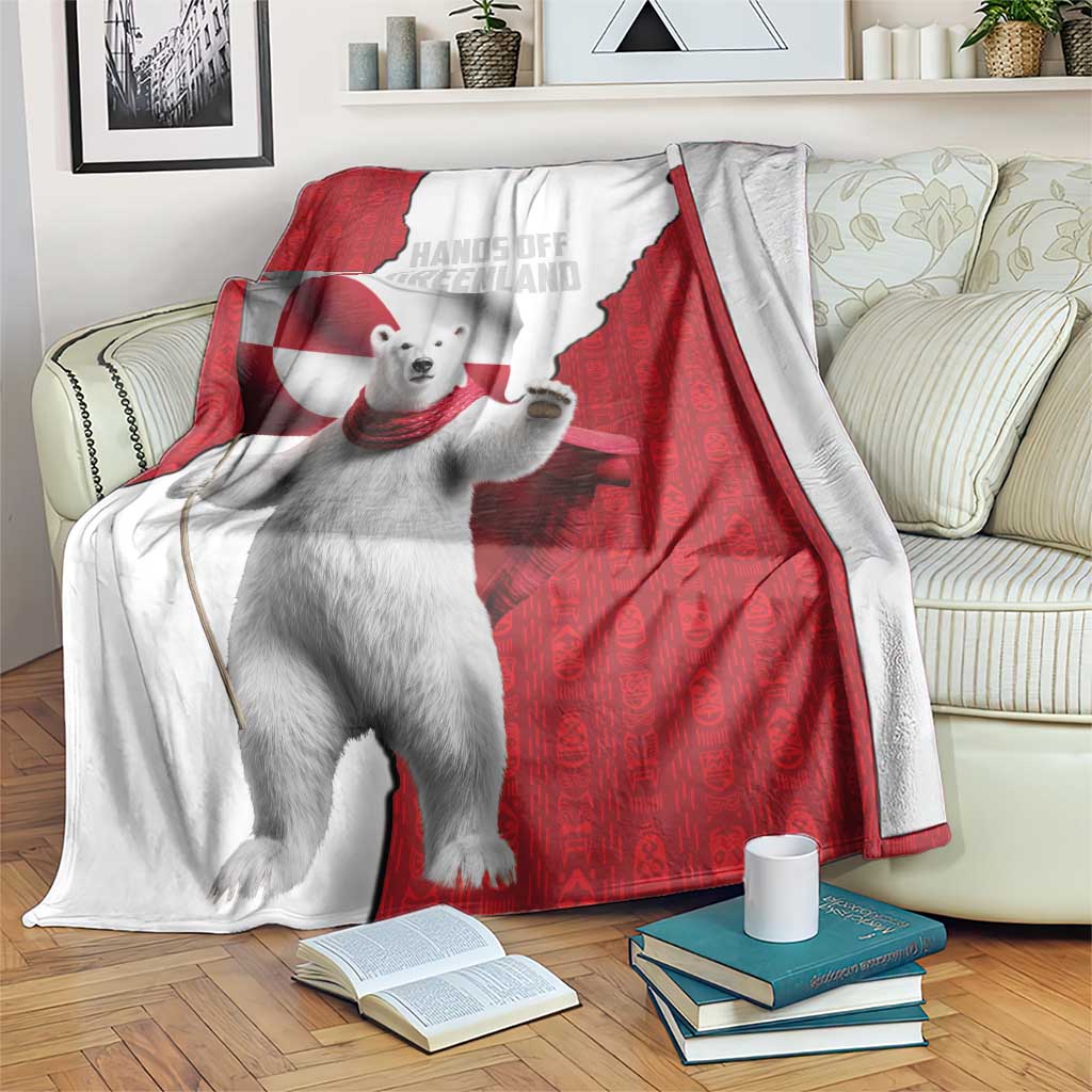 Hands Off Greenland Blanket Poland Bear with Flag
