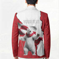 Hands Off Greenland Personalized Blazer Poland Bear with Flag
