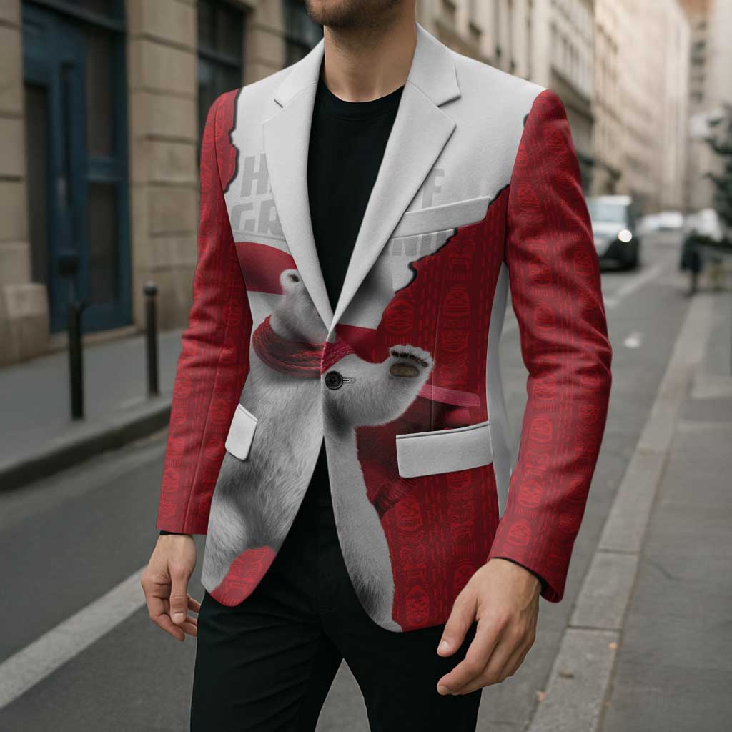 Hands Off Greenland Personalized Blazer Poland Bear with Flag