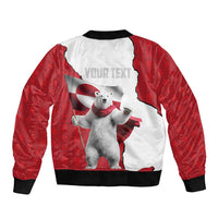 Hands Off Greenland Personalized Bomber Jacket Poland Bear with Flag