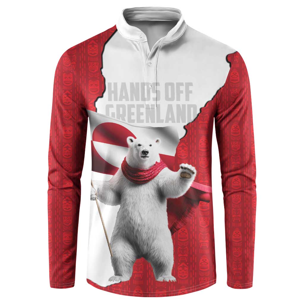 Hands Off Greenland Personalized Button Sweatshirt Poland Bear with Flag