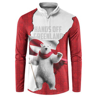 Hands Off Greenland Personalized Button Sweatshirt Poland Bear with Flag