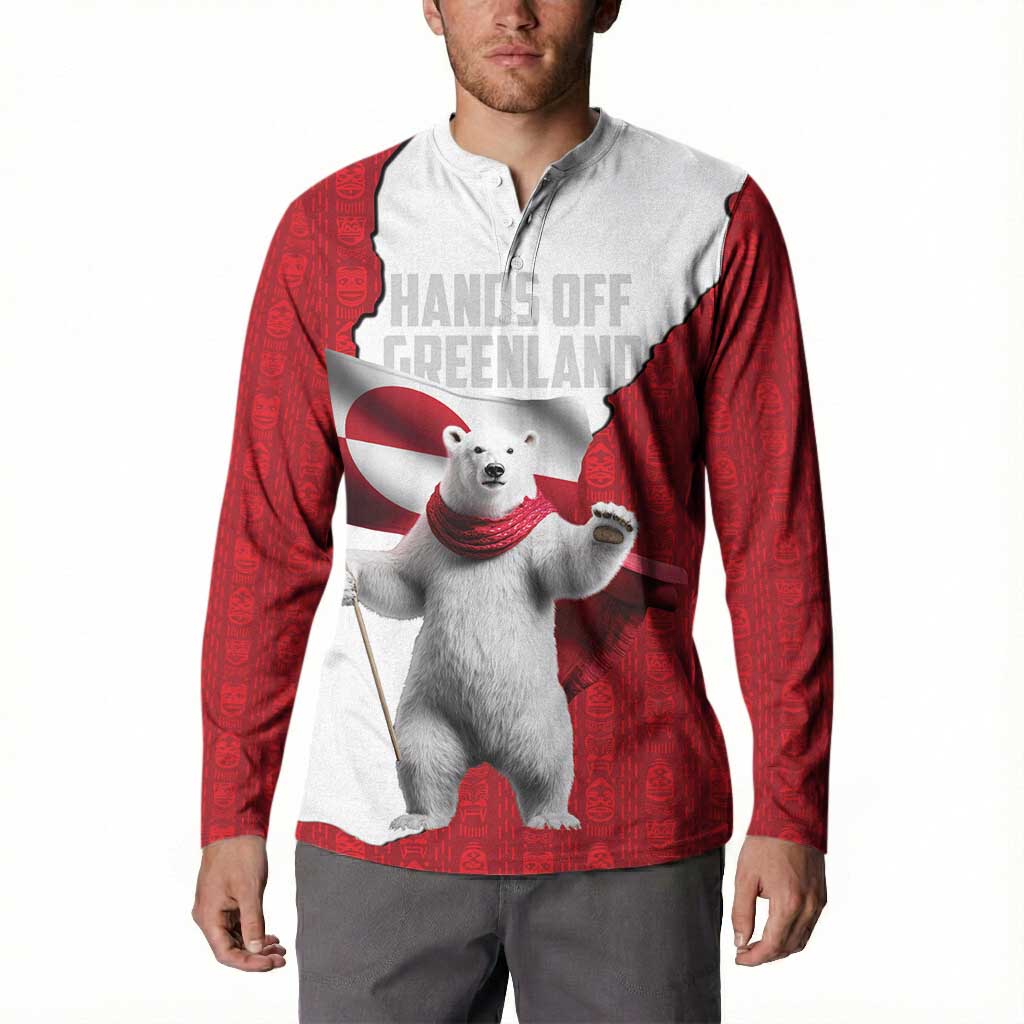 Hands Off Greenland Personalized Button Sweatshirt Poland Bear with Flag