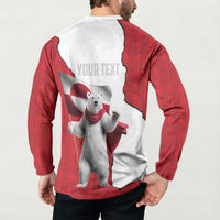 Hands Off Greenland Personalized Button Sweatshirt Poland Bear with Flag