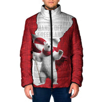 Hands Off Greenland Personalized Padded Jacket Poland Bear with Flag