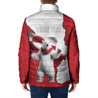 Hands Off Greenland Personalized Padded Jacket Poland Bear with Flag