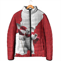 Hands Off Greenland Personalized Padded Jacket Poland Bear with Flag