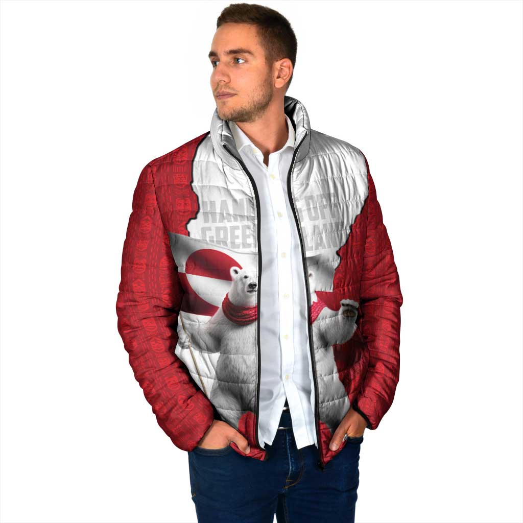 Hands Off Greenland Personalized Padded Jacket Poland Bear with Flag