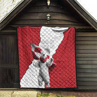 Hands Off Greenland Quilt Poland Bear with Flag