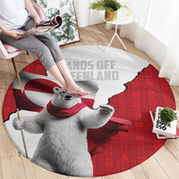 Hands Off Greenland Round Carpet Poland Bear with Flag